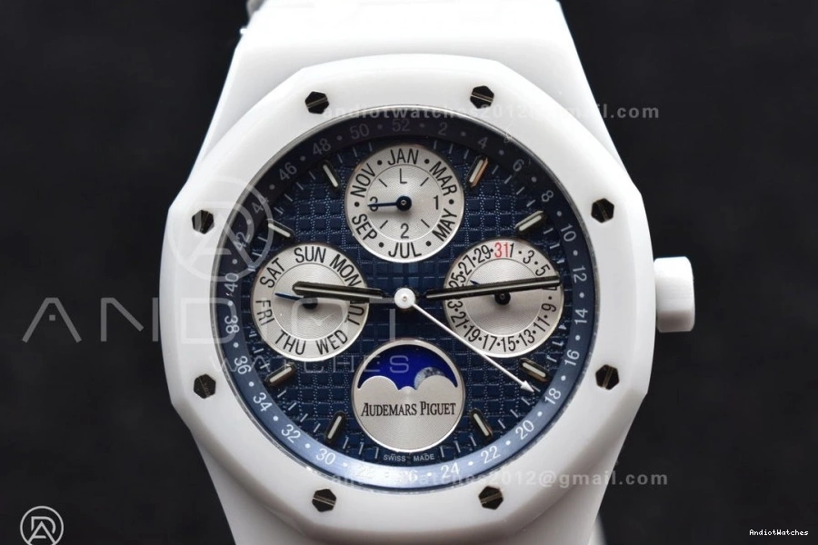 Calendar SmoothTexture on White Ceramic Oak A Best Bracelet Edition Royal 1052 Perpetual 26579cb Ceramic APSF 0501